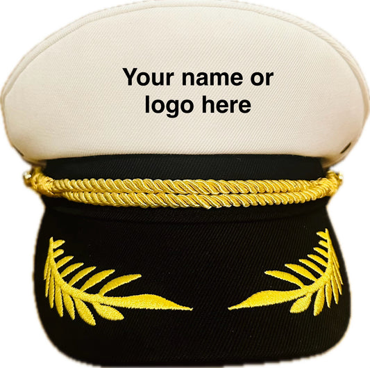 Custom Embroidery Captain Hats!